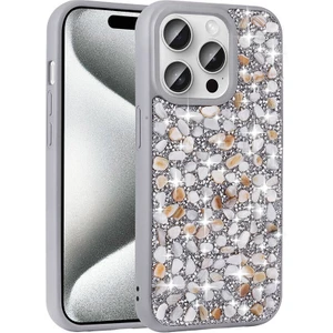 Apple iPhone 15 Pro Kılıf Renkli Taşlı Parlak Linea Kapak