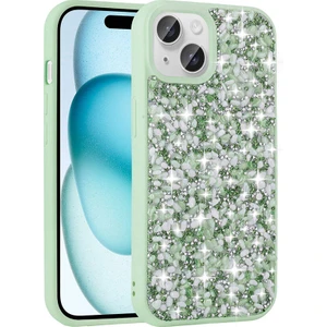 Apple iPhone 15 Kılıf Renkli Taşlı Parlak Linea Kapak