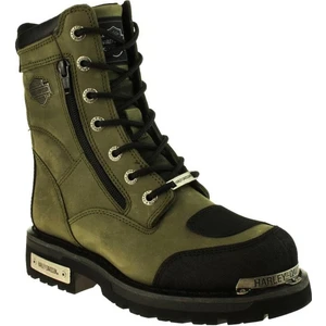 Harley Davidson Riddick Olive Yeşil Deri Erkek Bot