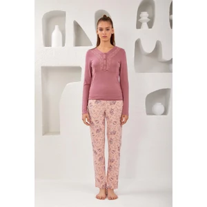 Relax Mode Kadın Dantelli Viskon Pijama Takım - 10762