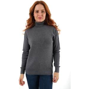 Trist Star Kadın Ink %100 Organik Pamuk Balıkçı Yaka Saç Örgülü Triko Kazak Örme Bluz TRIST-6156