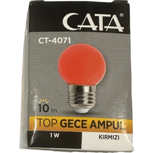 CT-4071 1W Kırmızı Işık E27 Duylu Top Gece LED Ampul (2 Adet)