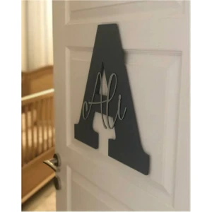 Işıklı Toplar Türkiye Isme Özel Harf ve Isimli Ahşap Bebek ve Çocuk Oda Kapı Süsü