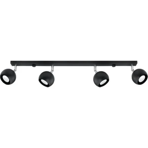 Retro Siyah 180 Derece Hareketli Modern Spor 4 Lü LED Spot Avize Günışığı Ampullü