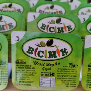 Bıcımık Edremit Yeşil Çizik Zeytin 20 gr x 56 Adet Piknik