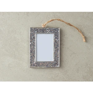 English Home Yılbaşı Glitter Çerçeveli Yılbaşı Ağaç Süsü 7,5X10 cm Silver
