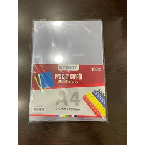 Pvc A4 Cilt Kapağı 210 mm x 297 mm 100'lü Paket Şeffaf