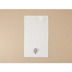 English Home Yılbaşı Candy Stick Pamuklu Nakışlı El Havlusu 30X50 cm Ekru