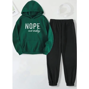 Amor Man Büyük Beden Özel Tasarım Kapüşonlu Nope Baskılı %100 Pamuk Modern Erkek Eşofman Takımı