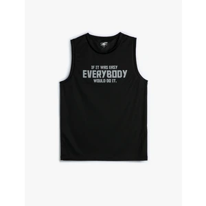 Sporcu Atleti Rahat Kesim Slogan Baskılı Bisiklet Yaka