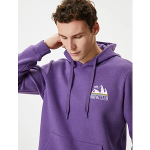 Kolej Sweatshirt Kapşonlu Slogan Baskılı Kanguru Cep Detaylı