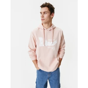 Kolej Sweatshirt Kapşonlu Slogan Baskılı Kanguru Cep Detaylı