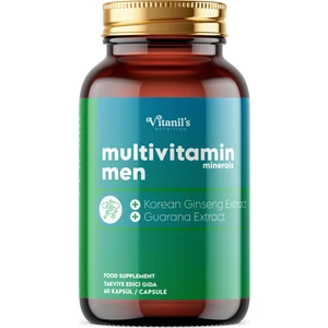 Vitanil's Nutrition 13 Tip Vitamin ve Mineral İlaveli Multivitamin Minerals Men Capsule, Korean Ginseng & Guarana Extract 60 Kapsül