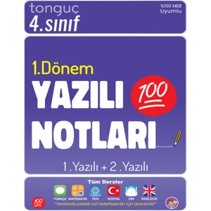 Tonguç Akademi 4. Sınıf 1. Dönem Yazılı Notları 1 ve 2. Yazılı