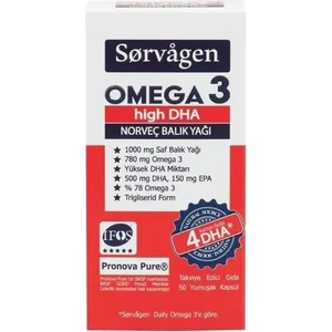 Omega 3 High Dha Norveç Balık Yağı 50 Kapsül