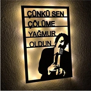 Müslüm Gürses Silüeti Ledli Işıklı Tablo Pilli