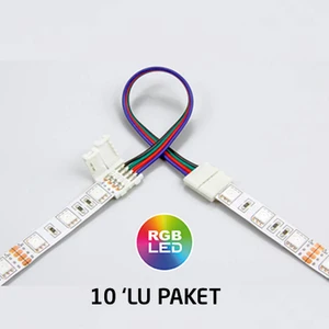 Rgb 4 Pin Şerit LED Lehimsiz Ekleme Birleştirme Konnektör Aparat 10 Adet KK61