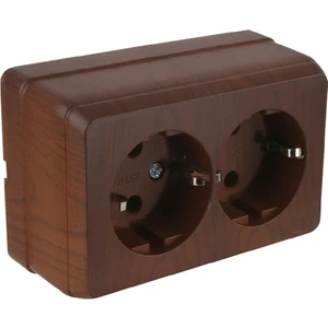 Sıva Üstü Ceviz Ikili Topraklı Priz Porselen