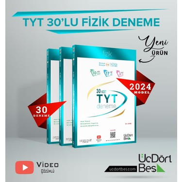 ÜçDörtBeş Yayınları 2024 30'lu TYT Fizik Deneme Kitabı ve Fiyatı