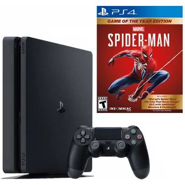 Sony Playstation 4 Slim Oyun Konsolu 500GB Marvel Spiderman Game Of The Year Edition Ps4