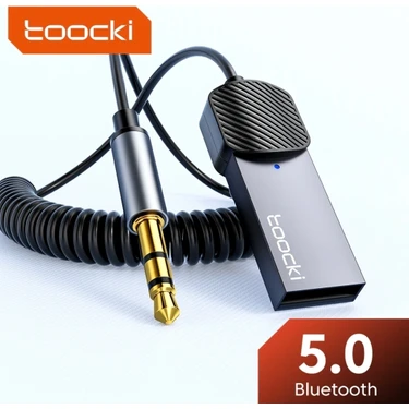 Toocki Bluetooth Aux Araç Kiti Mikrofonlu Navigasyon Destekli 3.5mm 5.0 En Son Nesil