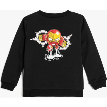 Koton Iron Man Sweatshirt Lisansl Uzun Kollu Bisiklet Yaka