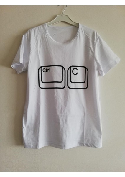 Ctrl C/ctrl V Baba Çocuk Tshirt Aile Kombin - Beyaz