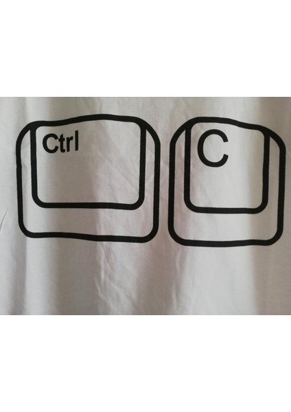 Ctrl C/ctrl V Baba Çocuk Tshirt Aile Kombin - Beyaz