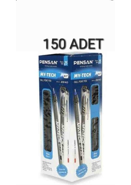 150 Adet Pensan My Tech Mavi Tukenmez Kalem