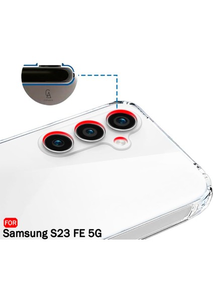 Samsung Galaxy S23 Fe ile Uyumlu Kılıf Şeffaf Kamera Korumalı Esnek Silikon Telefon Kılıfı Kapak modelleri