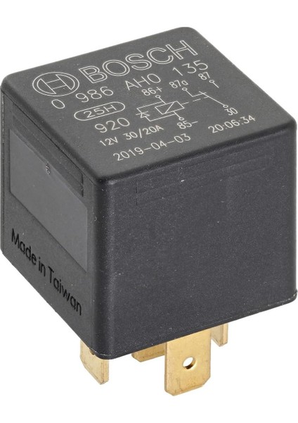 12V 30/20A Dirençli Çift Platin Mini Röle 5 Fiş Bosch 0986AH0135