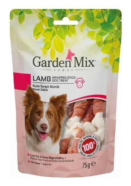 Kuzu Sargılı Kemik Düşük Yağlı Şekersiz Köpek Ödül Maması 75 gr