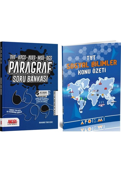 Paragraf – Apotemi Yayınları TYT Sosyal Bilimler Konu Özetli Soru Bankası Seti 2 Kitap