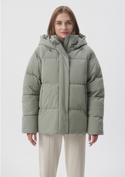 Gri Şişme Mont modelleri