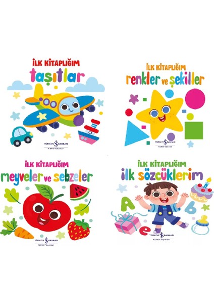 İlk Kitaplığım Taşıtlar - Renkler ve Şekiller - Meyveler ve Sebzeler - İlk Sözcüklerim