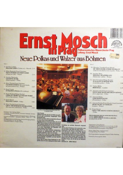 Ernst Mosch In Prag - Philharmonisches Blasorchester Prag , Leitung – Brass Band Tarz Plak Alithestereo