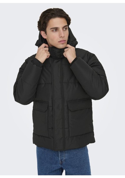 Siyah Erkek Mont Onscarl Lıfe Quılted Jacket Noos Ot