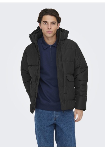 Siyah Erkek Mont Onscarl Lıfe Quılted Jacket Noos Ot