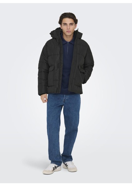 Siyah Erkek Mont Onscarl Lıfe Quılted Jacket Noos Ot