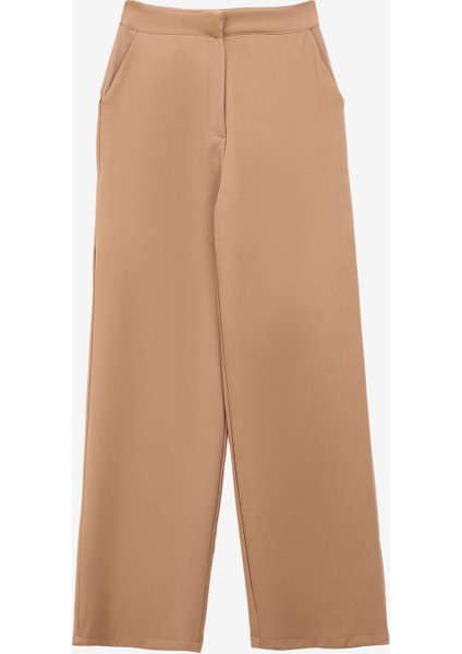 Yüksek Bel Normal Deve Tüyü Kadın Pantolon PBF3W PNT 003