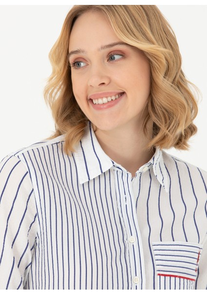 Regular Fit Gömlek Yaka Beyaz Kadın Gömlek Cına fiyatları