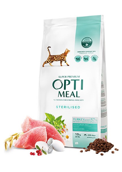 Süper Premium Hindili-Yulaflı Kısır Kedi Maması 10 kg