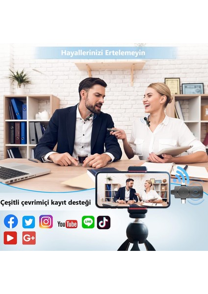 Kablosuz 2'li Yaka Mikrofonu