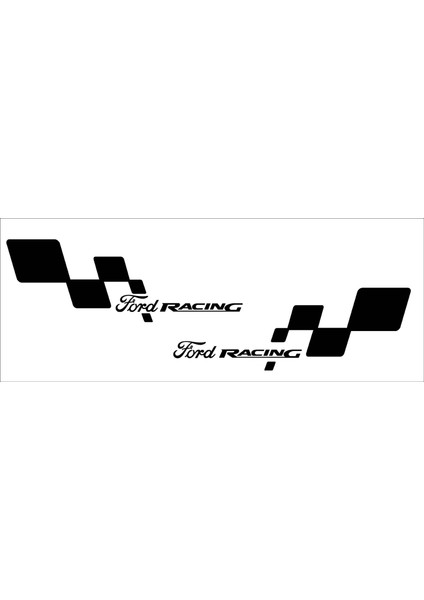 Bayraklı Fo Rd Racing Yan Kapı Araba Stickeri