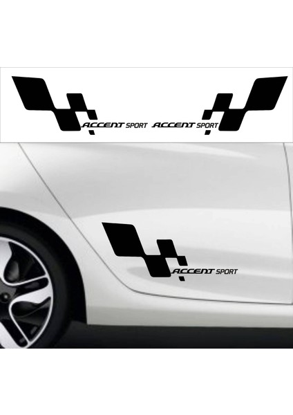 Accent Era Sport Bayraklı Sticker Seti 2 Adet Kelebek Cam