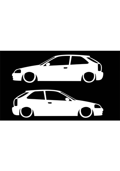 Civic Ek Vti Hb Basık Kelebek Cam Stickeri 2 Adet