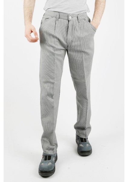 Erkek Doktor Hemşire Aşçı Hizmetli Pantolon Alpaka Kumaş Kareli