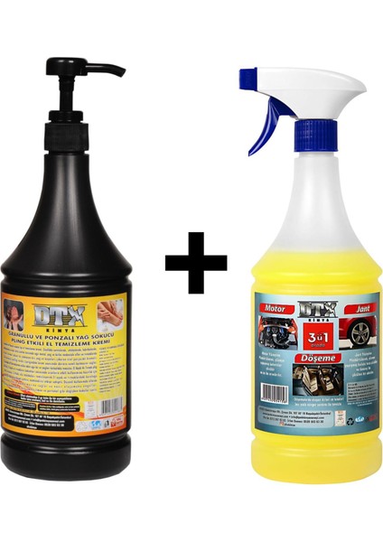 Kumlu El Temizleme Kremi ( Sabunu) 1 kg & Motor Jant Döşeme Temizleyici 1 Lt