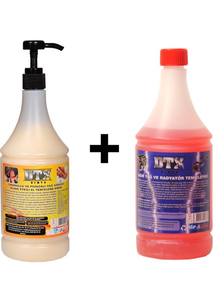 Granüllü El Temizleme Kremi (Sabunu) 1 kg & Ağır Yağ Sökücü Konsantre (1/5) 1 Litre