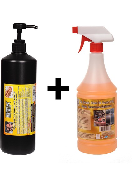 Granüllü El Temizleme Kremi ( Sabunu ) 1 kg & Oto Böcek, Sinek Temizleme 1 Litre